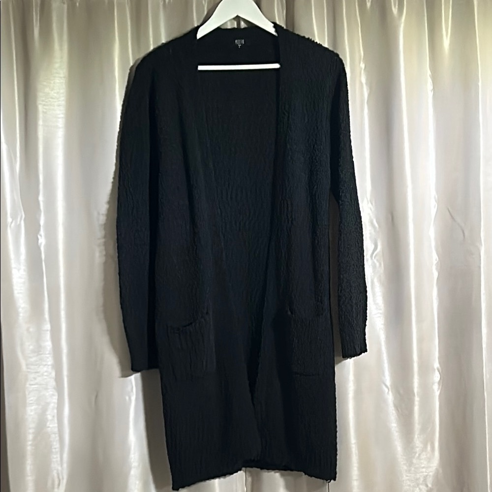Elegant Black Knit Cardigan Sweater